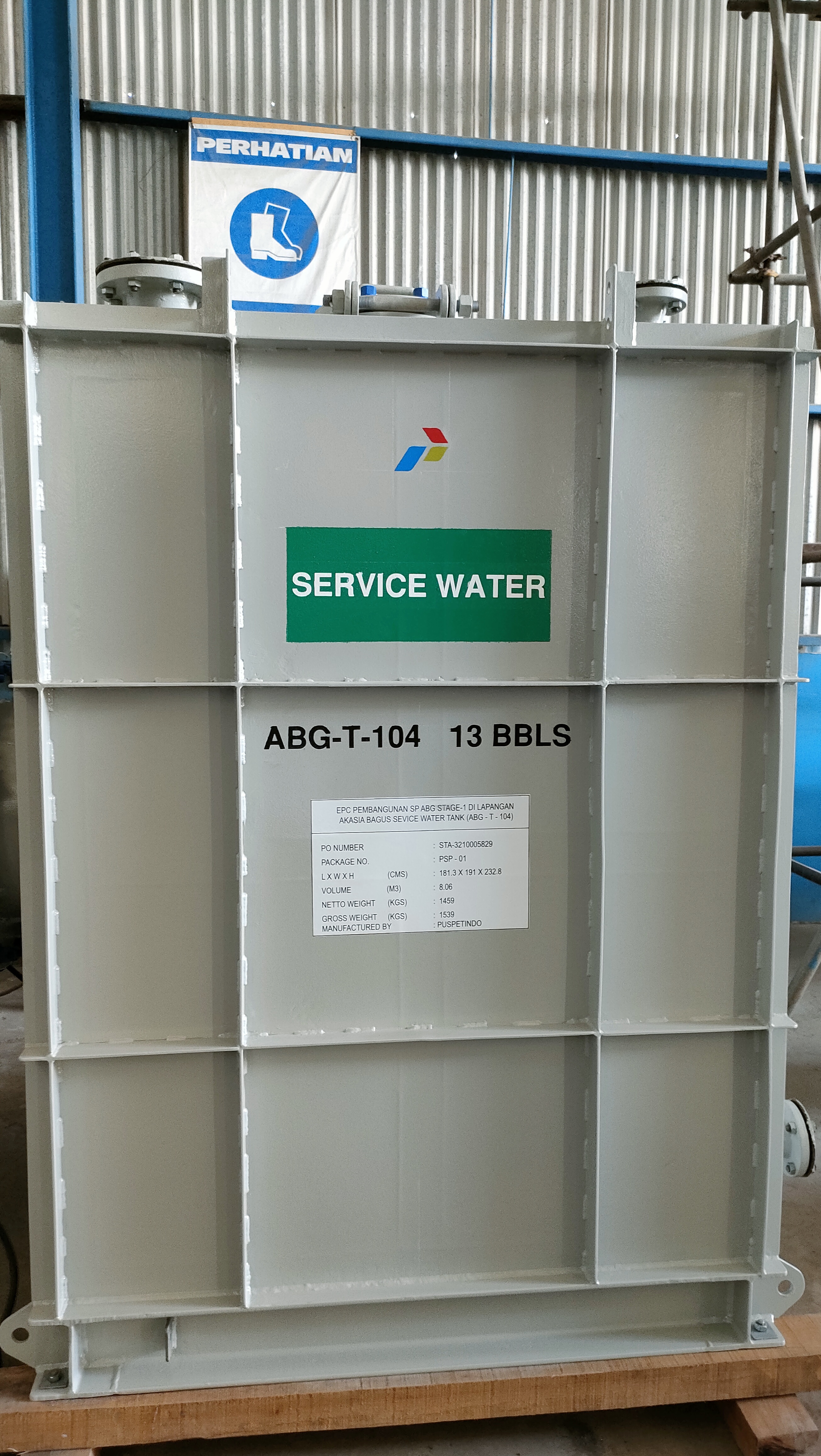  Proses pengiriman Utility Water Tank 